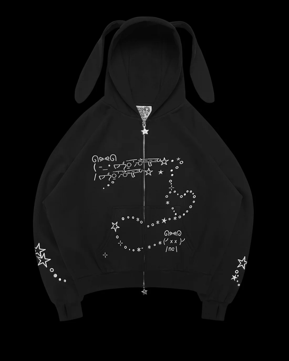 NAMED COLLECTIVE MALFUNCTION ZIP HOODIE BLACK (DETACHABLE EARS) | 30% Off